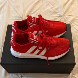 Adidas Scarlet and White Running Shoes